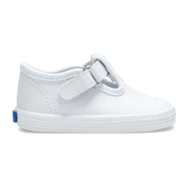 champion toe cap tstrap littlekid white leather 1