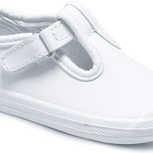 champion toe cap tstrap littlekid white leather 2