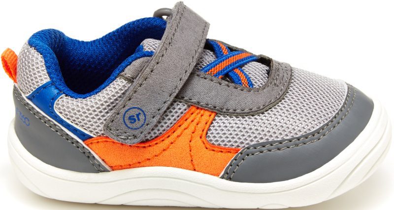 gogo sneaker littlekid grey orange 1