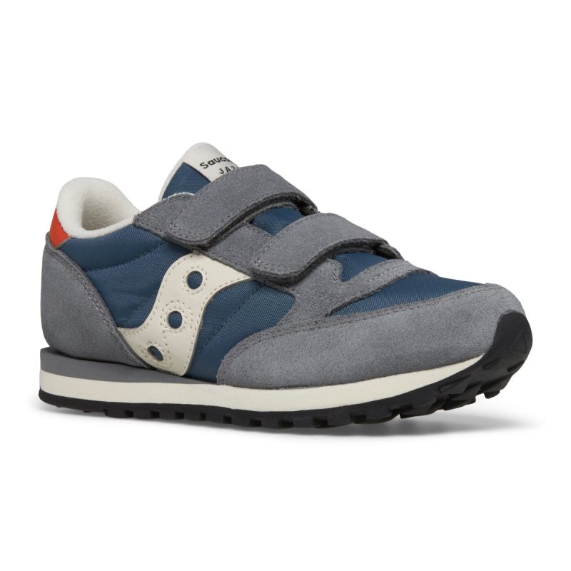 jazz double hook loop sneaker bigkid grey blue orange grey blue orange 2