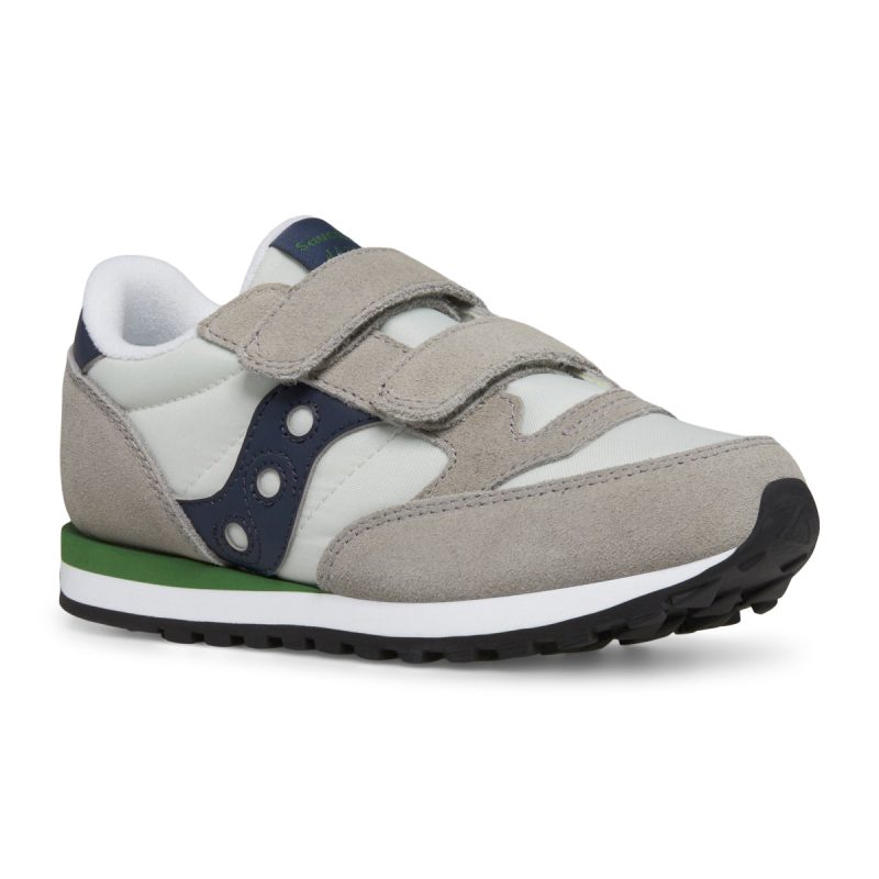 jazz double hook loop sneaker bigkid grey navy green grey navy green 2