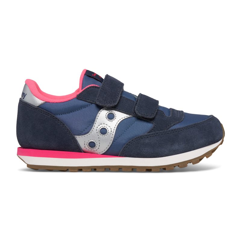 jazz double hook loop sneaker bigkid navy silver pink navy silver pink 1