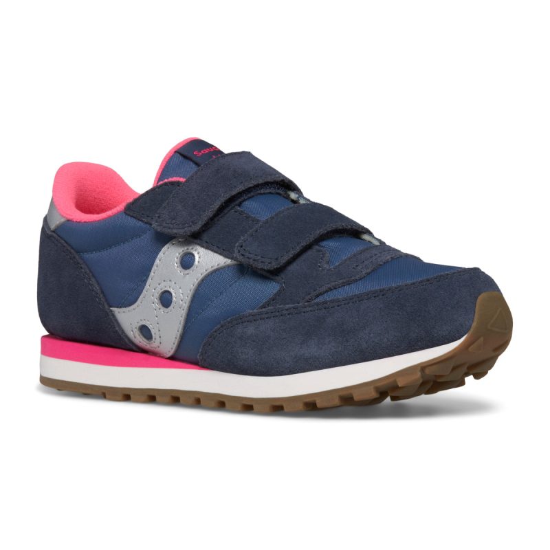 jazz double hook loop sneaker bigkid navy silver pink navy silver pink 2