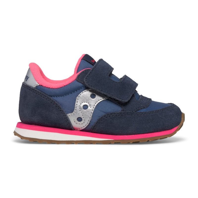 jazz hook loop sneaker bigkid navy silver pink navy silver pink 1