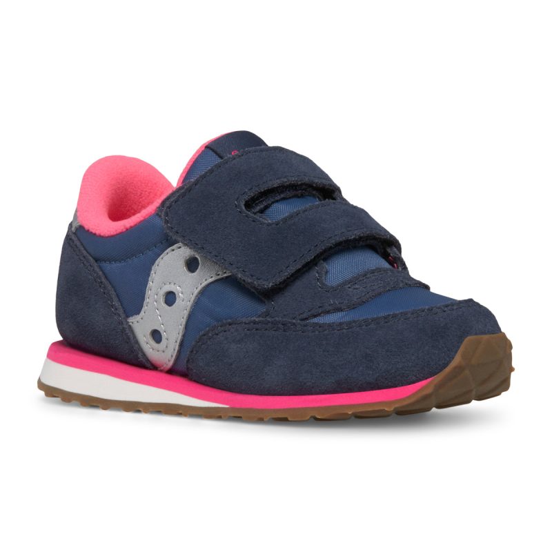 jazz hook loop sneaker bigkid navy silver pink navy silver pink 2