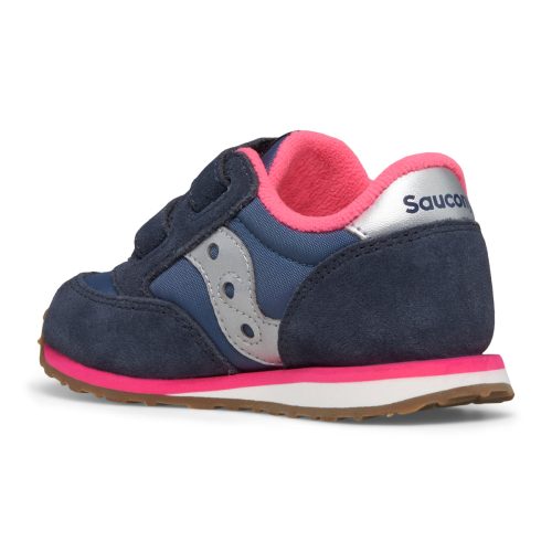 jazz hook loop sneaker bigkid navy silver pink navy silver pink 3