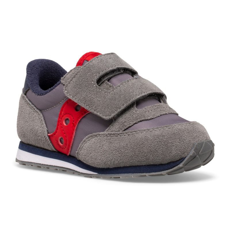 jazz hook loop sneaker littlekid grey navy red grey navy red 2