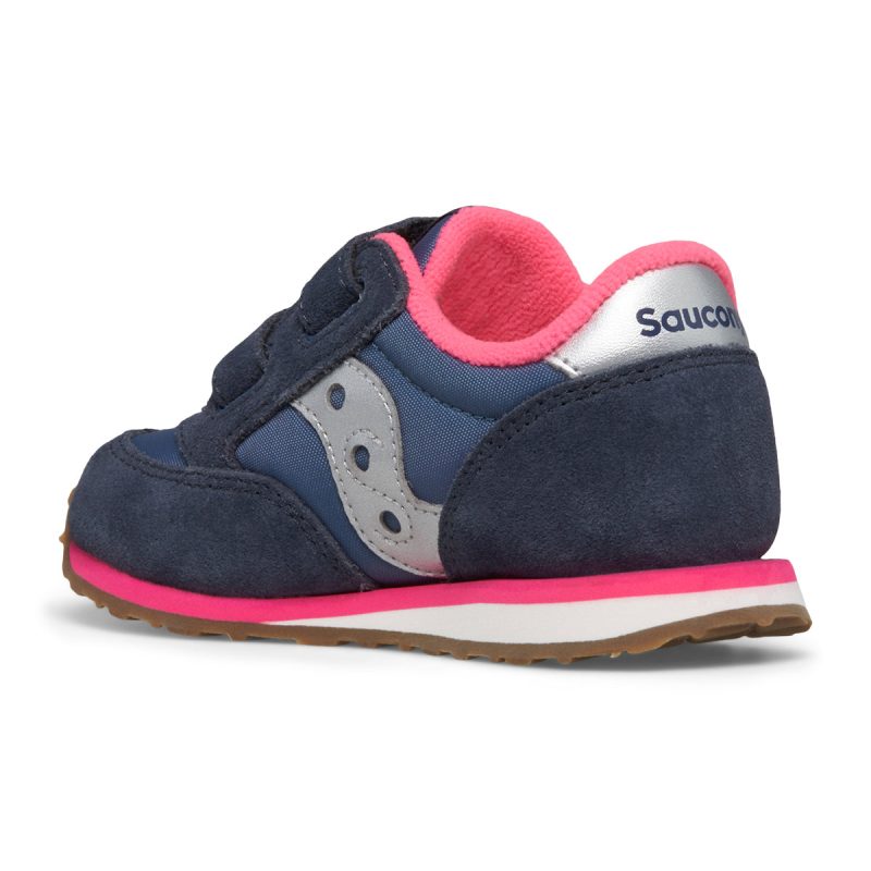 jazz hook loop sneaker littlekid navy silver pink navy silver pink 3