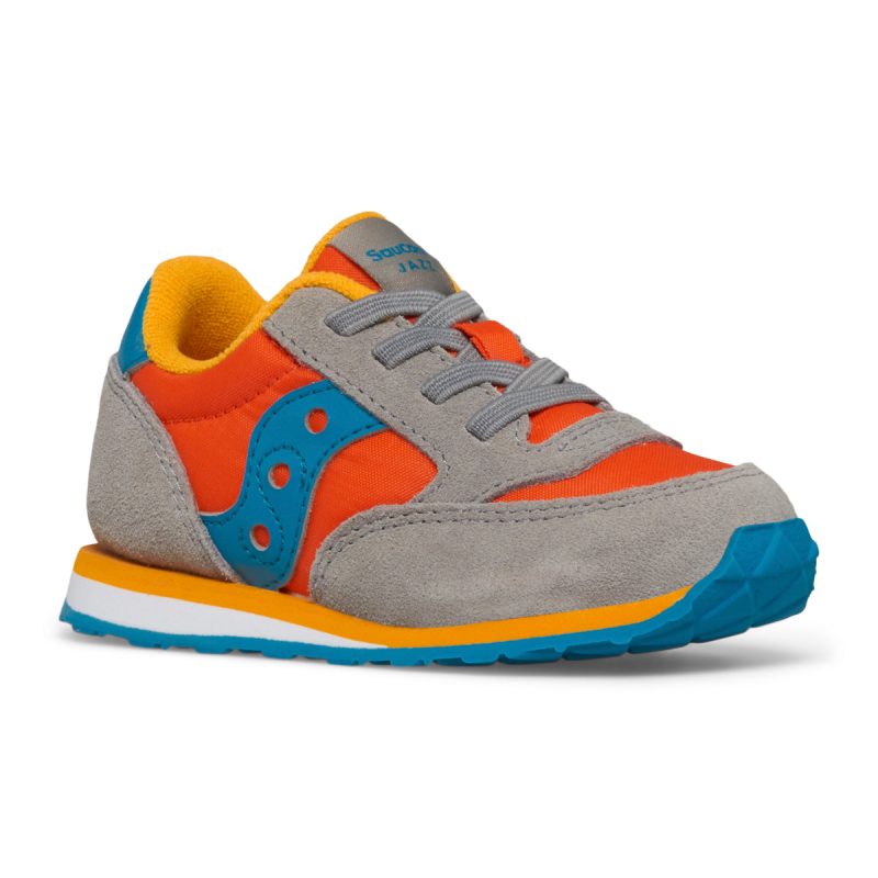 jazz original jr sneaker littlekid grey orange blue 2