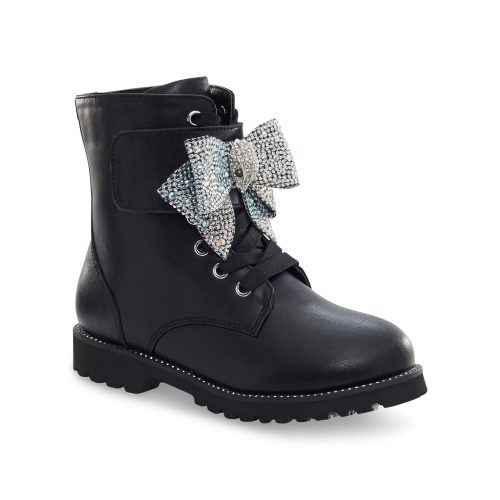 kensington strap bow boot bigkid black 2