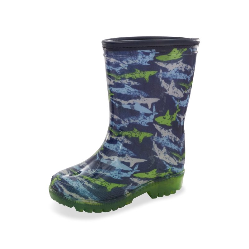 lightup misty rain boot bigkid blue shark 8