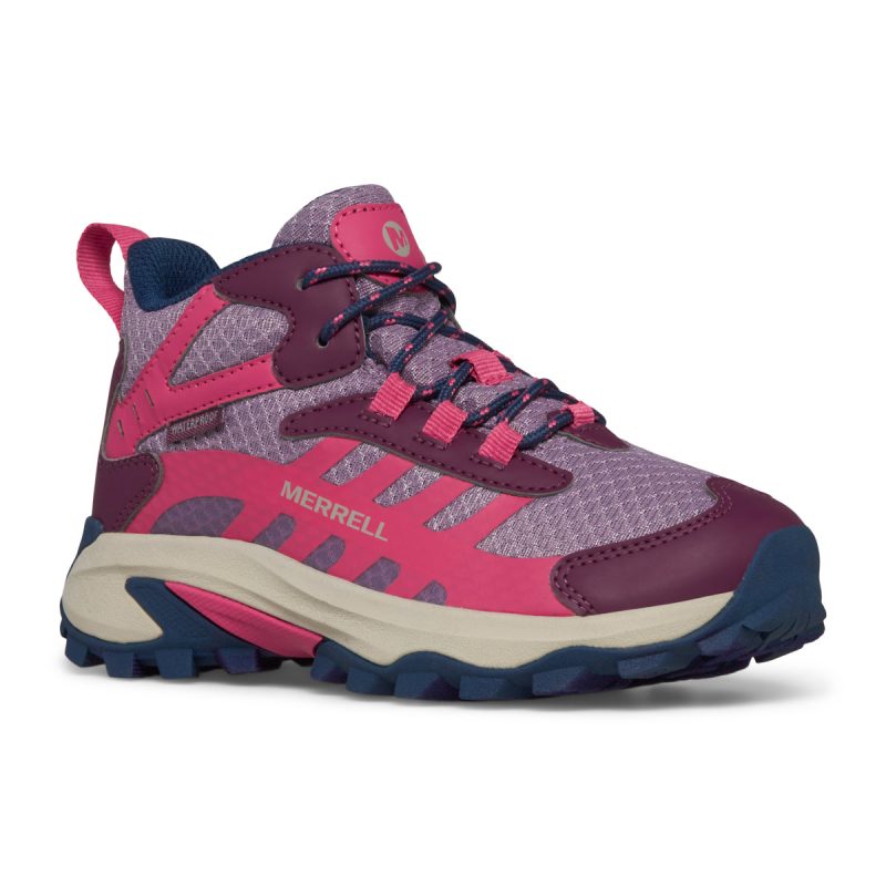 moab speed 2 mid waterproof hiker bigkid berry navy 2