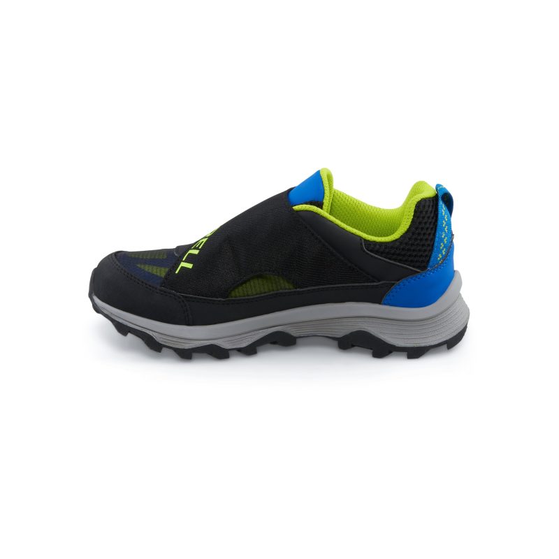 moab speed low ziptrek waterproof sneaker bigkid black blue lime black blue lime 4