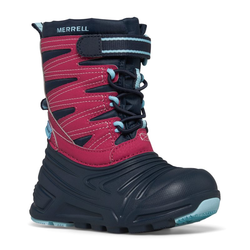 snow quest lite 30 jr waterproof boot littlekid navy fuchsia turq 2