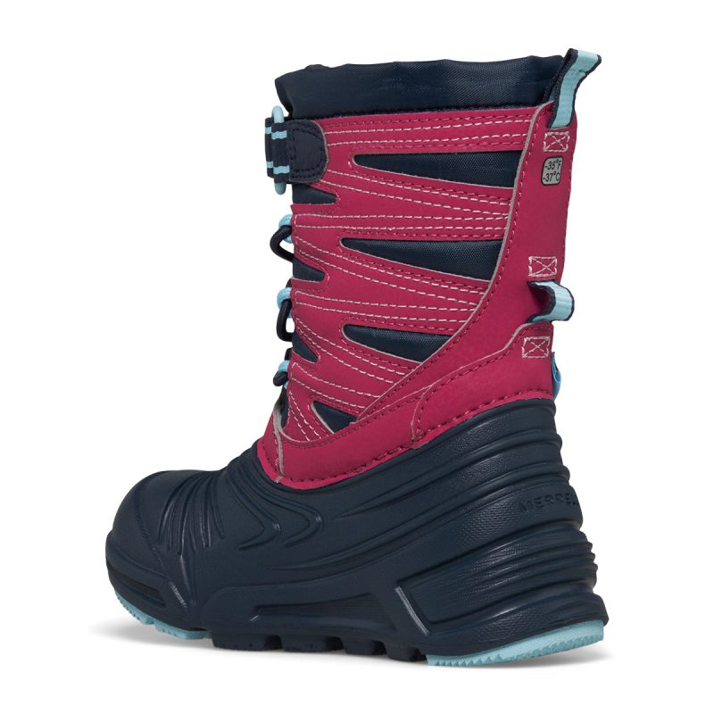 snow quest lite 30 jr waterproof boot littlekid navy fuchsia turq 3