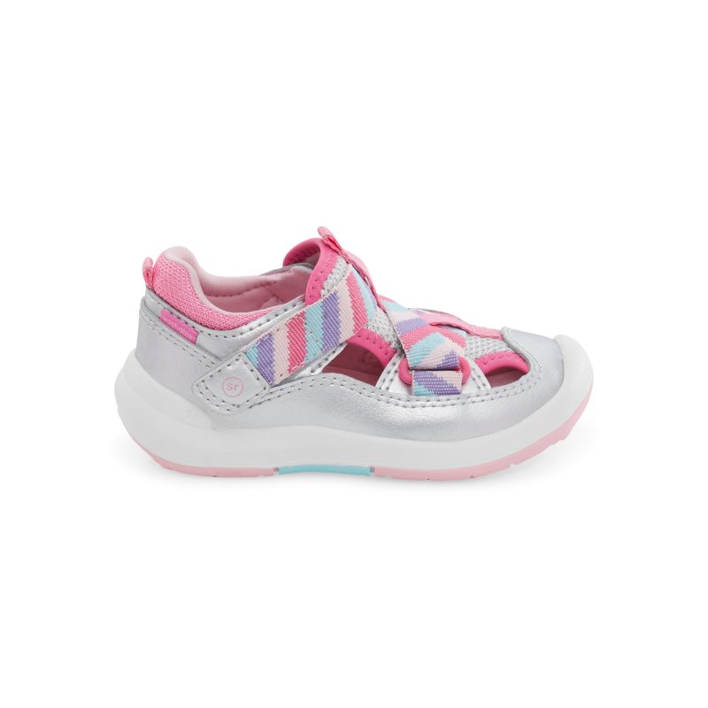 srtech surf sneaker sandal littlekid silver rainbow 1